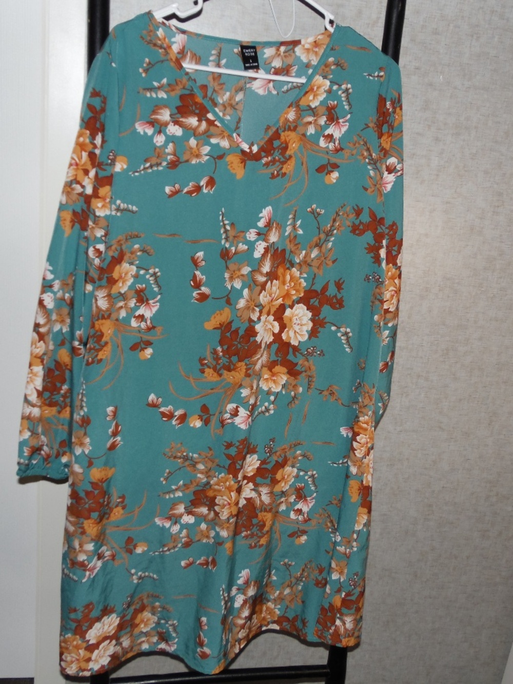 Emery Rose Women’s Large Floral Long Sleeve Dress Boho Midi Dress